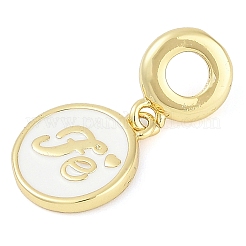 Breloques européennes en laiton et émail plaqué en rack&nbsp;KK-P287-50G-04