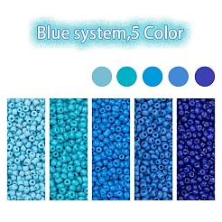 1900 Stück 5 Farben Backfarbe Glas Saatperlen&nbsp;SEED-YW0001-76C