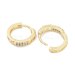 Orecchini a cerchio da donna in ottone con micro pavé di zirconi chiari&nbsp;EJEW-S228-09G