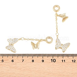 Doppel-Schmetterlingsanhänger im europäischen Stil mit Mikropavé-Fassung aus Messing&nbsp;KK-H257-04G