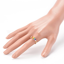 Anelli per le dita regolabili con perline di semi di vetro&nbsp;RJEW-JR00350-06