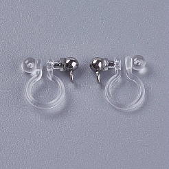Transparenter u-Typ-Legierung Ohrclip&nbsp;PALLOY-WH0009-01P