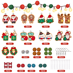Weihnachtsmotiv DIY Harz & Polymer Clay Strass Ohrhänger Bausätze&nbsp;DIY-SC0027-67