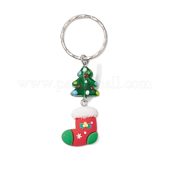 Llaveros de árbol de Navidad hechos a mano con lampwork&nbsp;KEYC-JKC00983