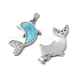 Micro pavé de zircone cubique en laiton avec pendentifs en émail&nbsp;KK-Z103-08P-02