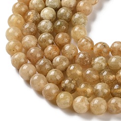 Cuentas de granate amarillo natural hebras&nbsp;G-Z129-C01-8mm-01