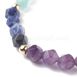 Chakra-Thema-Natursteinperlen dehnen Armbänder für Mädchenfrauen aus&nbsp;BJEW-JB07244