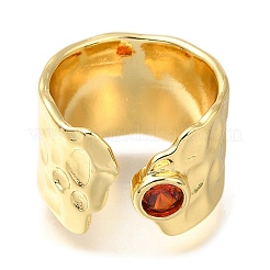 Solitärring aus Messing mit Mikropavé und Zirkonia&nbsp;RJEW-M022-12G