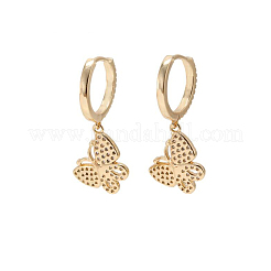 Pendientes de aro huggie de circonita cúbica aaa de grado micro pavimentado de latón&nbsp;JE022A-X