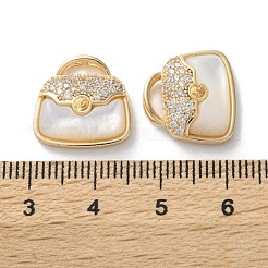 Ciondoli a perline in zirconi cubici di micro pavè di ottone&nbsp;KK-C079-08G