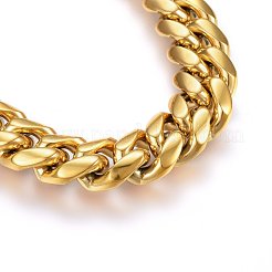 Bracelets gourmettes en acier inoxydable 304 avec placage ionique (IP)&nbsp;BJEW-E346-32G