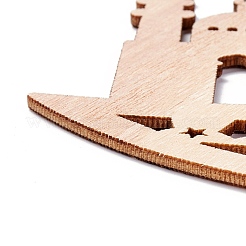 Moon & Castle Anhänger aus unbehandeltem Holz&nbsp;WOOD-M003-04