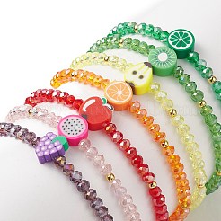 7 Stück 7-teiliges Stretch-Armband-Set mit Glasperlen&nbsp;BJEW-TA00230