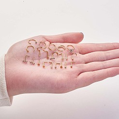 21 Stück 21 Stil klare Zirkonia Blume & flache runde & herzförmige Nasenstecker & Ringe Set&nbsp;JX527C