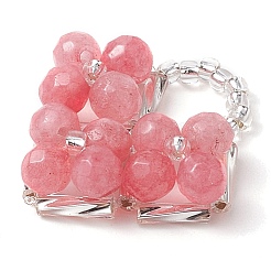 Anhänger aus natürlichem Achat/gefärbter weißer Jade/grünem Aventurin&nbsp;PALLOY-MZ00335