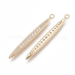 Messing Mikro ebnen Zirkonia Anhänger&nbsp;X-KK-T038-350G