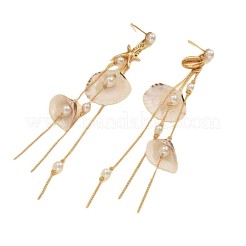 Ohrstecker mit Quaste in Muschel- und Seesternform aus Edelstahl 304&nbsp;FS-WGDFBF8-01
