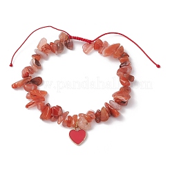 Braccialetto con ciondolo in lega smaltata a cuore&nbsp;BJEW-JB10019