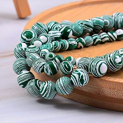 3 filo 3 fili di perline sintetiche di malachite stile&nbsp;G-SZ0001-49A