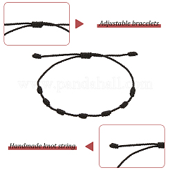 6 Stück 2 Farben Woll-geflochtenes Armband-Set aus Kordel&nbsp;BJEW-AN0001-24