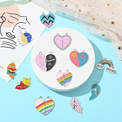 10 set di pendenti divisi in smalto in lega di 10 stili&nbsp;FIND-YW0006-38