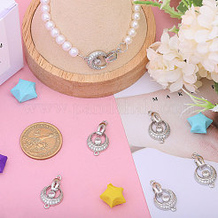 6 Stück Messing-Faltschließe mit Kristall-Strass&nbsp;KK-CA0002-69B