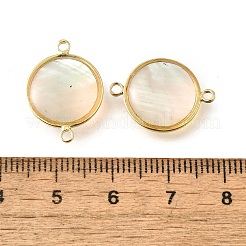 Messing Pavé Naturweiß Muschel Verbinder Charms&nbsp;KK-E794-01G-01