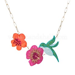 Collane a bavaglino da donna con ciondolo in acrilico e strass&nbsp;WG872E8-01