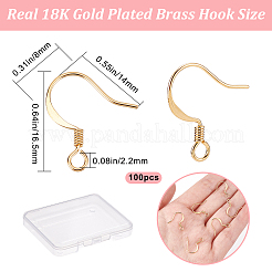 100 Stück langlebige französische Ohrringhaken aus plattiertem Messing&nbsp;KK-CN0001-80