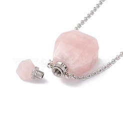 Colliers pendentif bouteille de parfum en pierre mélangée naturelle et synthétique à facettes ouvertes pour femmes&nbsp;NJEW-F296-04P