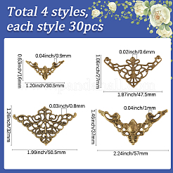 120 Stück 4 Stile Filigrane Eisenverbinder&nbsp;FIND-SC0017-15
