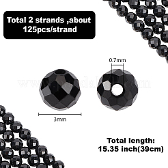 2 Strang natürliche schwarze Turmalinperlenstränge&nbsp;G-HY0001-69