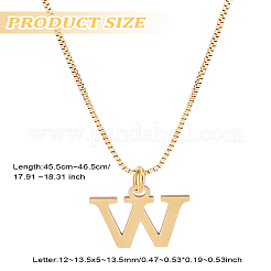 Collier avec pendentif lettre en acier inoxydable 304&nbsp;NJEW-LP0001-38W-G