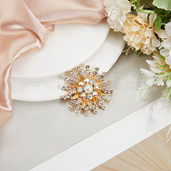 Broches de rhinestone de aleación de flores para ropa de mochila&nbsp;JEWB-WH20011-02A