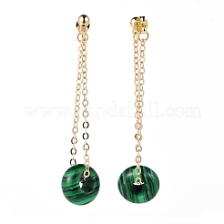 Boucles d'oreilles en malachite synthétique&nbsp;EJEW-JE03730-02