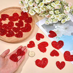 30 Stück 3 Stile Herz Glas Strass Applikation Patch&nbsp;DIY-GF0009-88