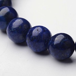 Natürliches Lapislazuli-Stretcharmband mit runden Perlen&nbsp;BJEW-F203-06