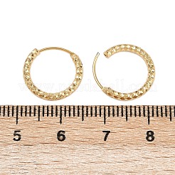 Boucles d'oreilles créoles texturées en laiton&nbsp;EJEW-F378-03B-G
