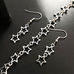 Sets aus Armbändern und Ohrhängern aus Legierung mit hohlen Sternen für Damen&nbsp;FS-WG05F94-01