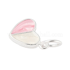 Zweifarbige 925 Sterling Silber Emaille Herz Charms&nbsp;STER-S011-03S-A
