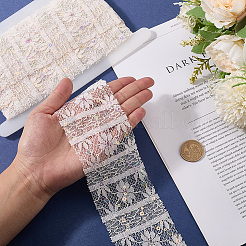 5 Yards Polyester-Blumenspitzenbänder mit Pailletten&nbsp;OCOR-GF0005-24C