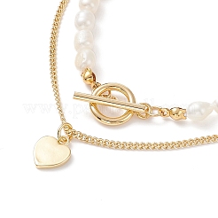 Insieme della collana in rilievo della perla naturale di stile 2pcs 2&nbsp;NJEW-JN04003