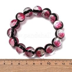 Braccialetti elasticizzati rotondi in vetro con lamina luminosa da 14 mm&nbsp;LA-CBA41F9-01C