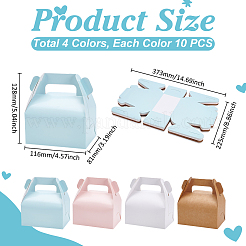 40 stücke 4 farben falten rechteck papier tragbare cupcake geschenk lagerung box&nbsp;CON-UN0001-09