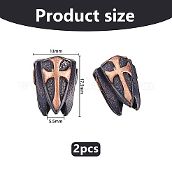 2 pièce de perles européennes en laiton&nbsp;KK-DC0005-18B