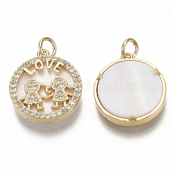 Colgante micropavé cubic zirconia de latón&nbsp;KK-R136-028-NF