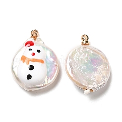 Pendentifs en perles keshi naturelles de style baroque avec émail&nbsp;PEAR-G013-02A