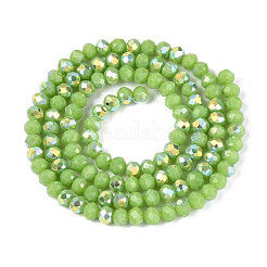 Brins de perles rondelles en verre opaque plaqué couleur AB&nbsp;EGLA-T029-4mm-09K
