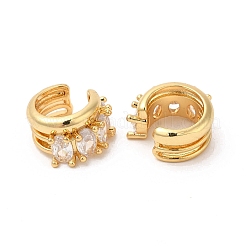 Pendientes de latón chapados en oro real de 16 quilates con rhinestone para mujer.&nbsp;EJEW-D065-07G-03