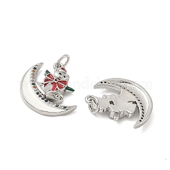 Pendentifs en laiton micro pavé sur le thème de noël en zircone cubique&nbsp;ZIRC-L101-04P